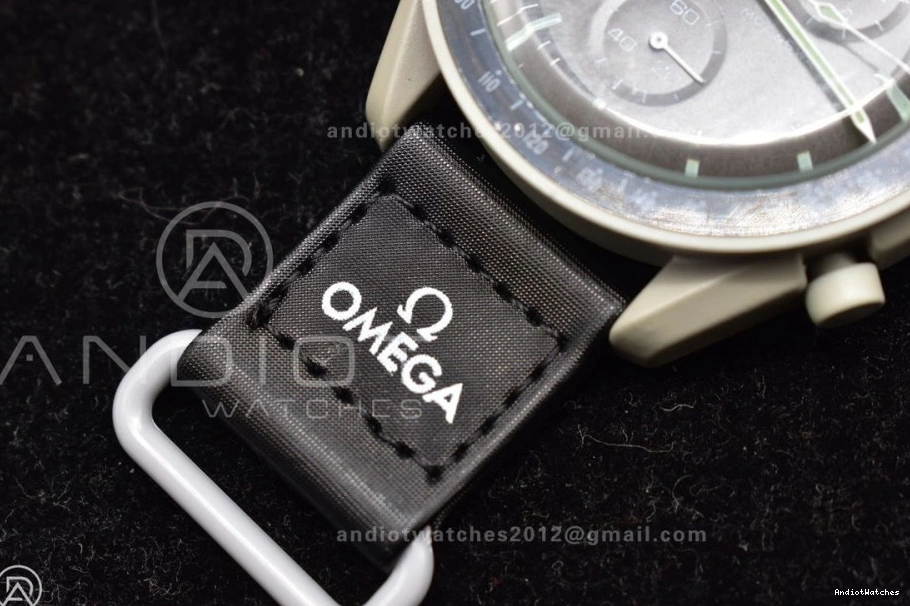 Nylon 1184 Swatch Mission Quartz Moon x on Omega The to Strap Bioceramic Vibrant Moonwatch 1227